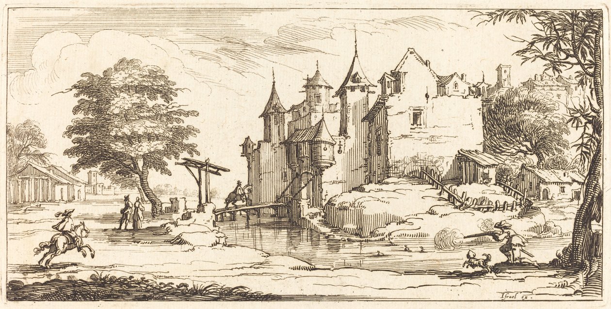 Asma Köprülü Şato by After Jacques Callot