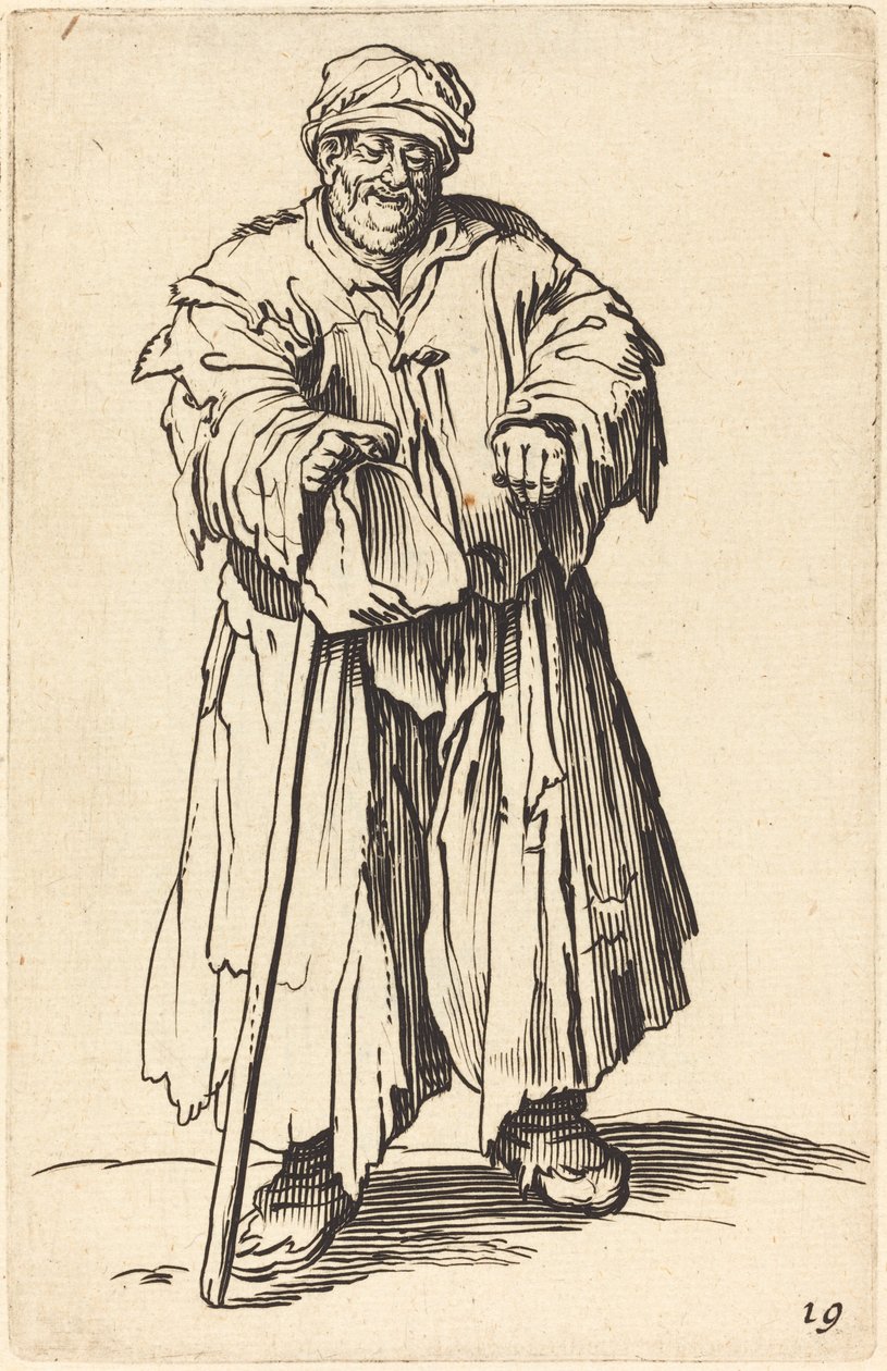 Gözleri Düşmüş Şişko Dilenci by After Jacques Callot