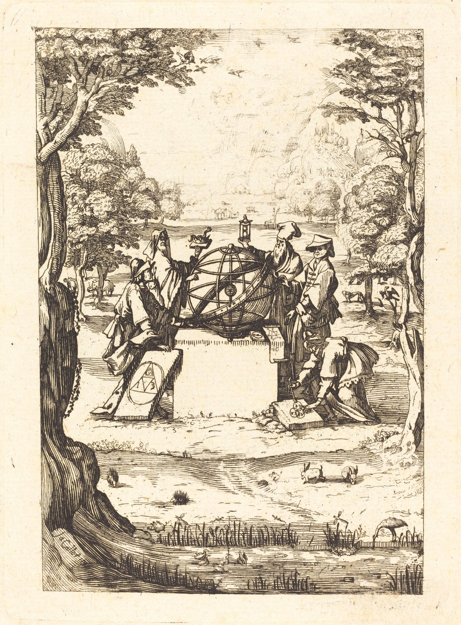 Kutsal Cosmologia için kapak (Astrologlar ile Başlık) by After Jacques Callot