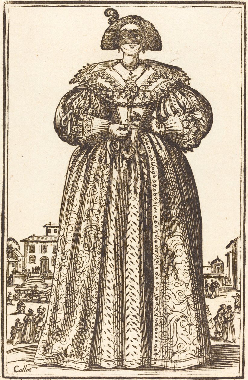 maskeli asil kadın by After Jacques Callot