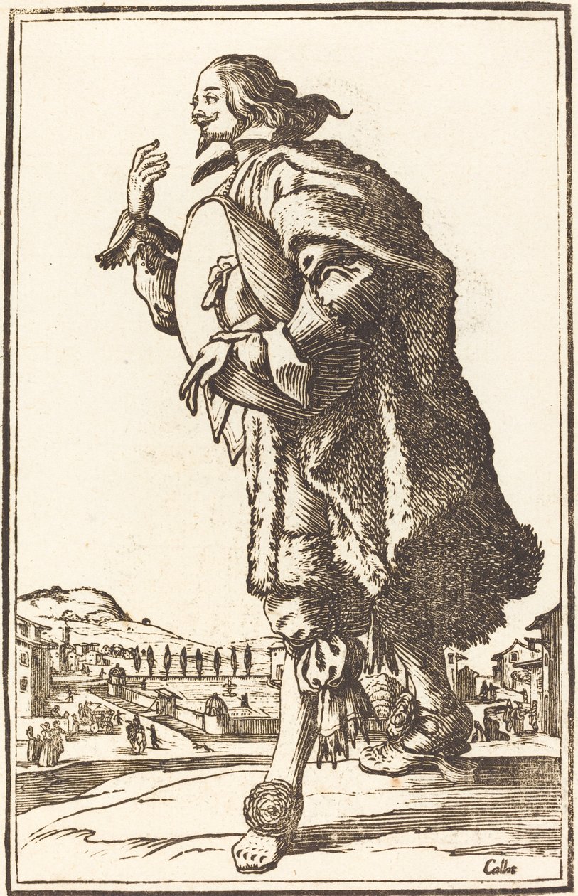 Keçe şapkalı asil adam, eğilerek by After Jacques Callot
