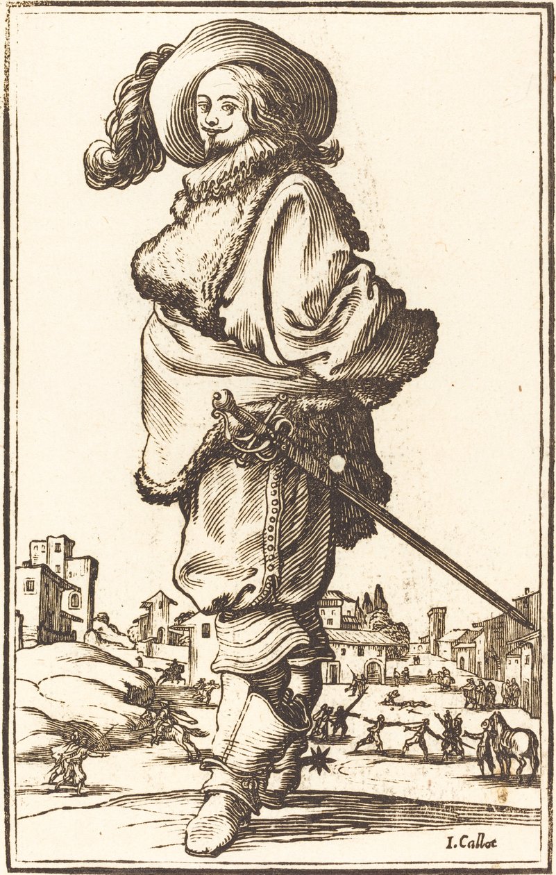 Kürk Plastron ile Asil Adam by After Jacques Callot