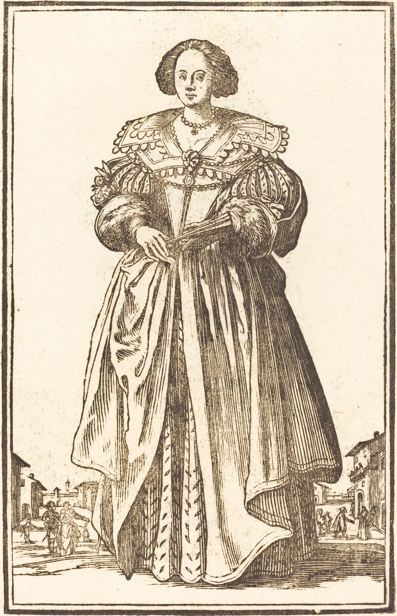 Fanlı Asil Kadın by After Jacques Callot