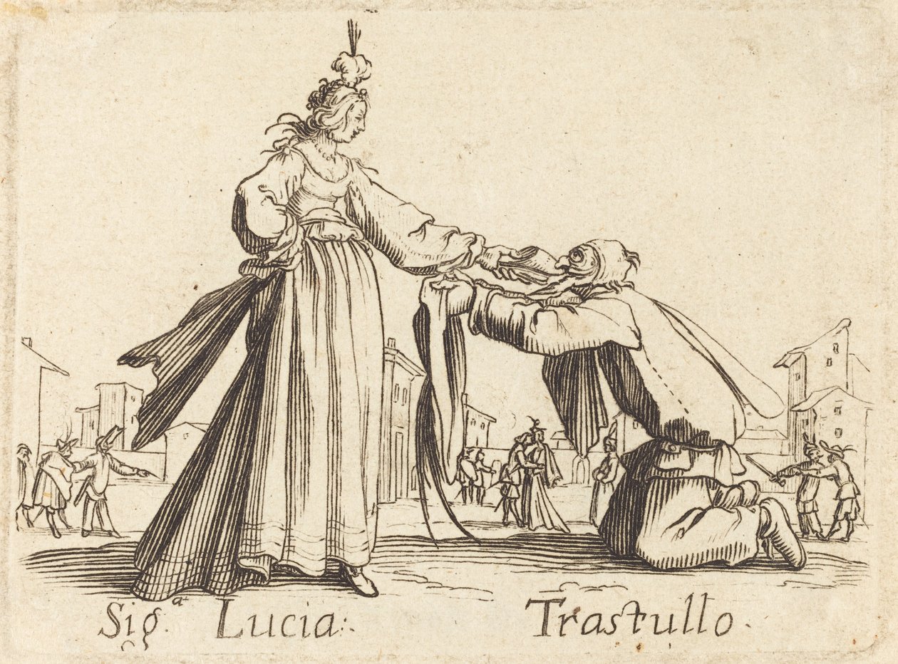 işaretler Lucia ve Trastullo by After Jacques Callot