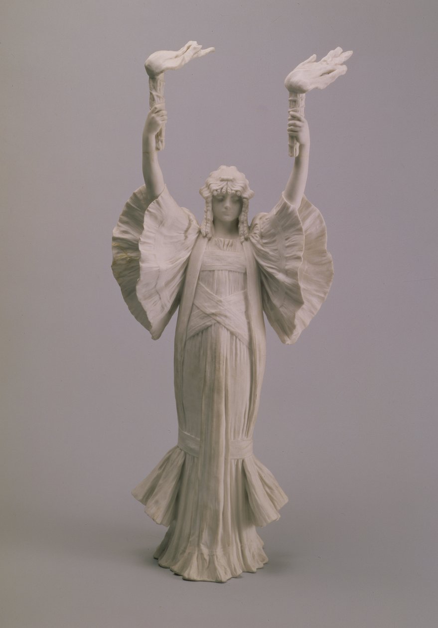 Masanın ortasındaki Meşaleli Dansçı, Sevres, 1900 (bisküvi) by Agathon Leonard