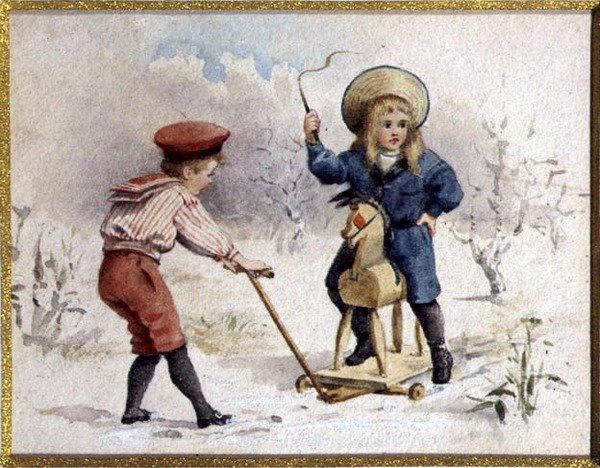 Oyuncak At (kağıt üzerine sulu boya) by Agnes Gardner King