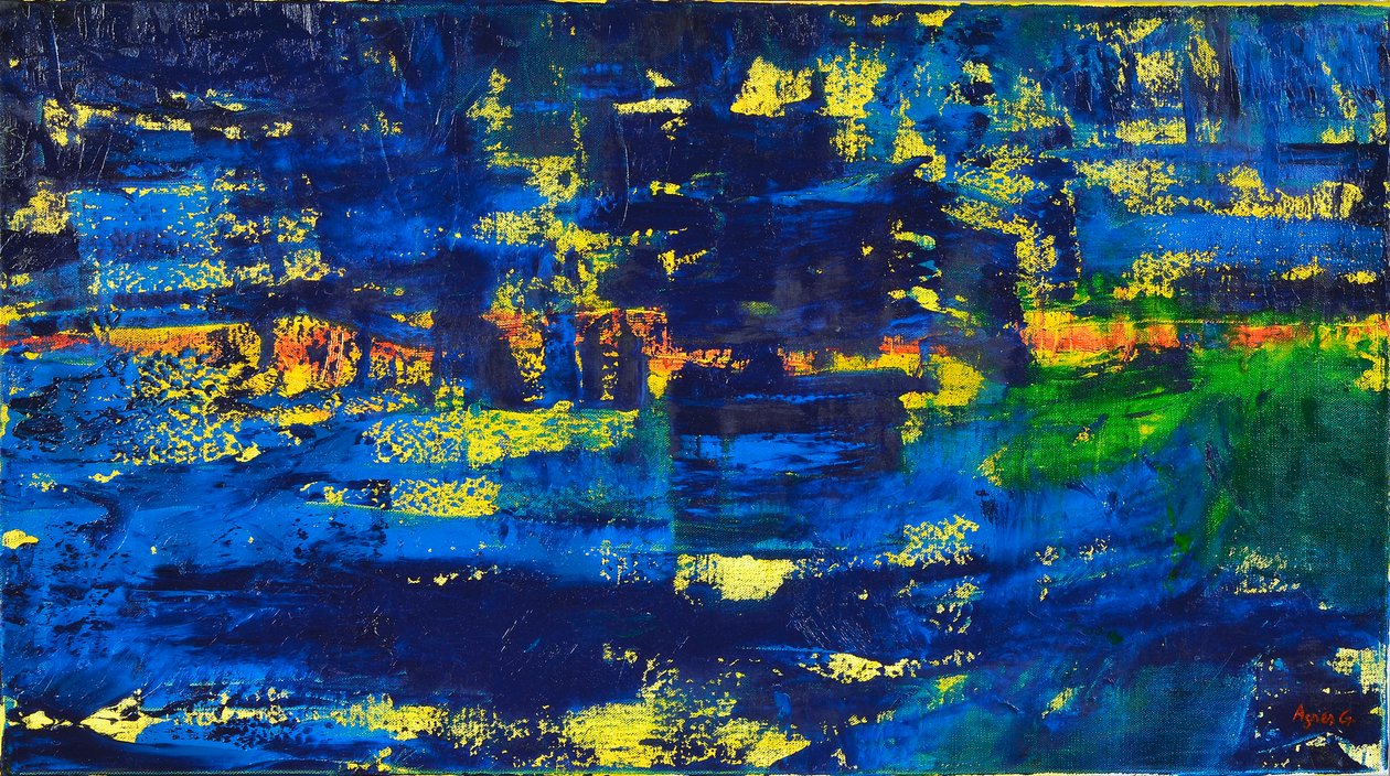 Akış 1, 2018 (tuval üzerine yağlıboya) by Agnes Girardon
