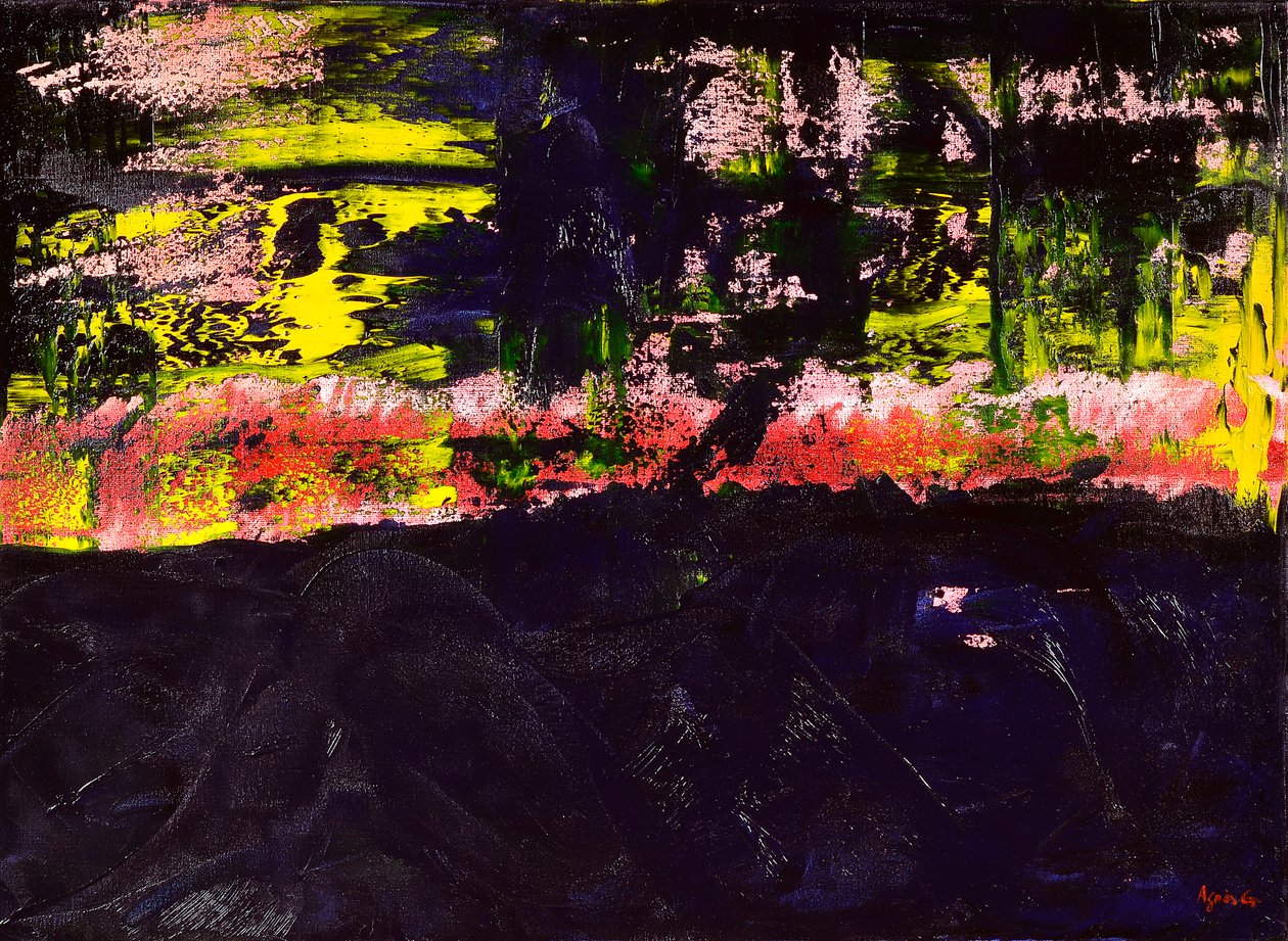 Akış 2, 2018 (tuval üzerine yağlıboya) by Agnes Girardon