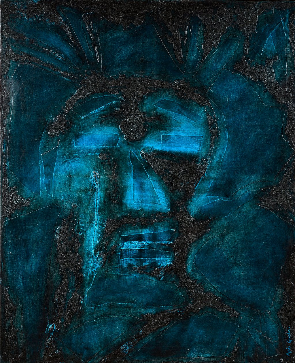 Henri, 2014 (karma teknik, tuval üzerine yağlıboya) by Agnes Girardon