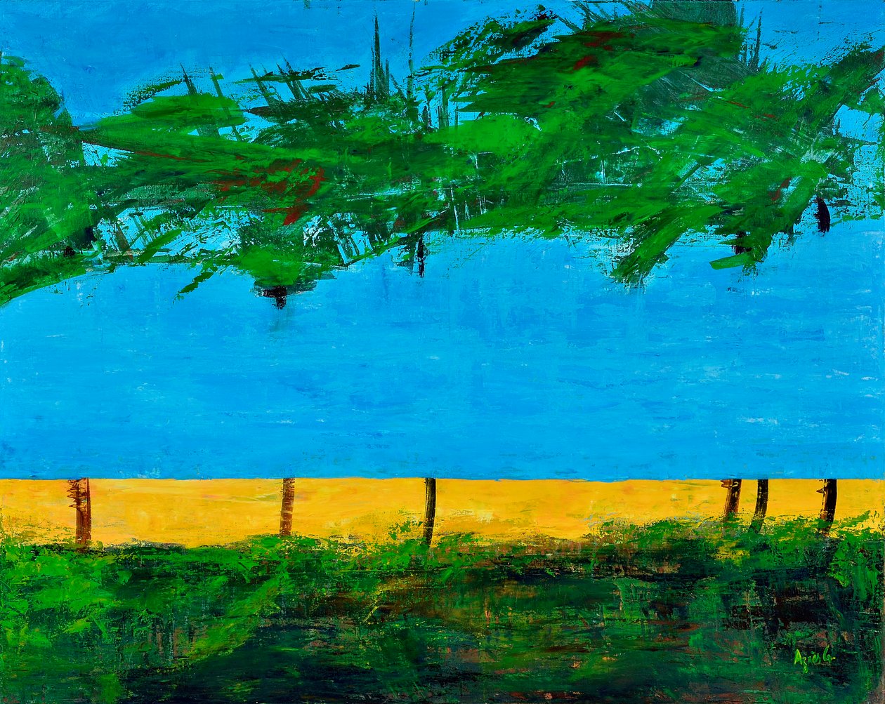 Lombok, 2017 (tuval üzerine akrilik) by Agnes Girardon