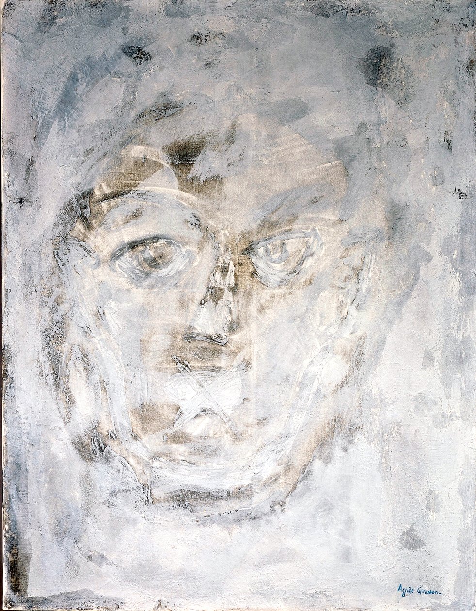 Raw, 2014 (karma teknikler, kum ve akrilik) by Agnes Girardon