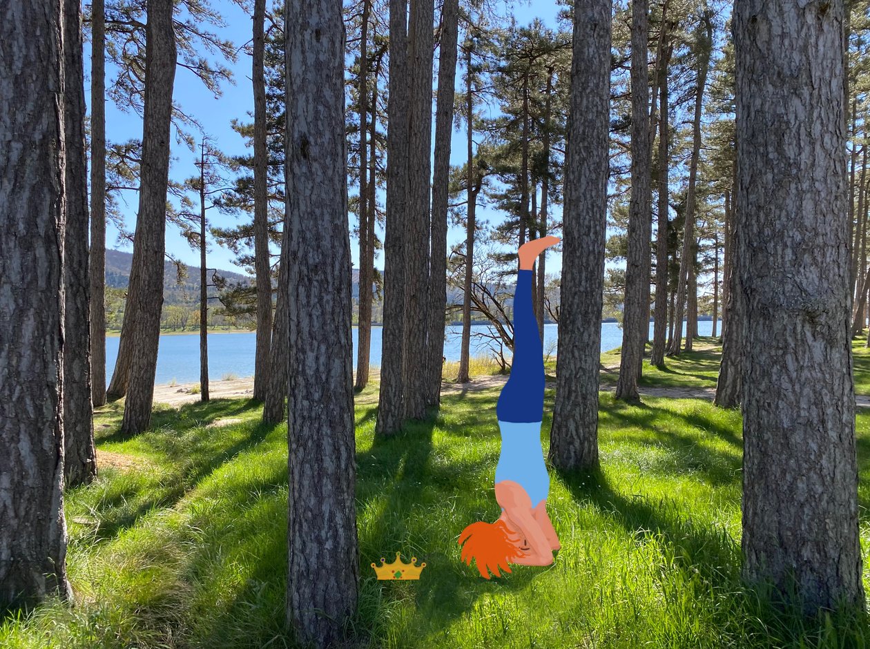 Sirsasana, 2023 (fotoğraf üzerine dijital sanat) by Agnes Girardon