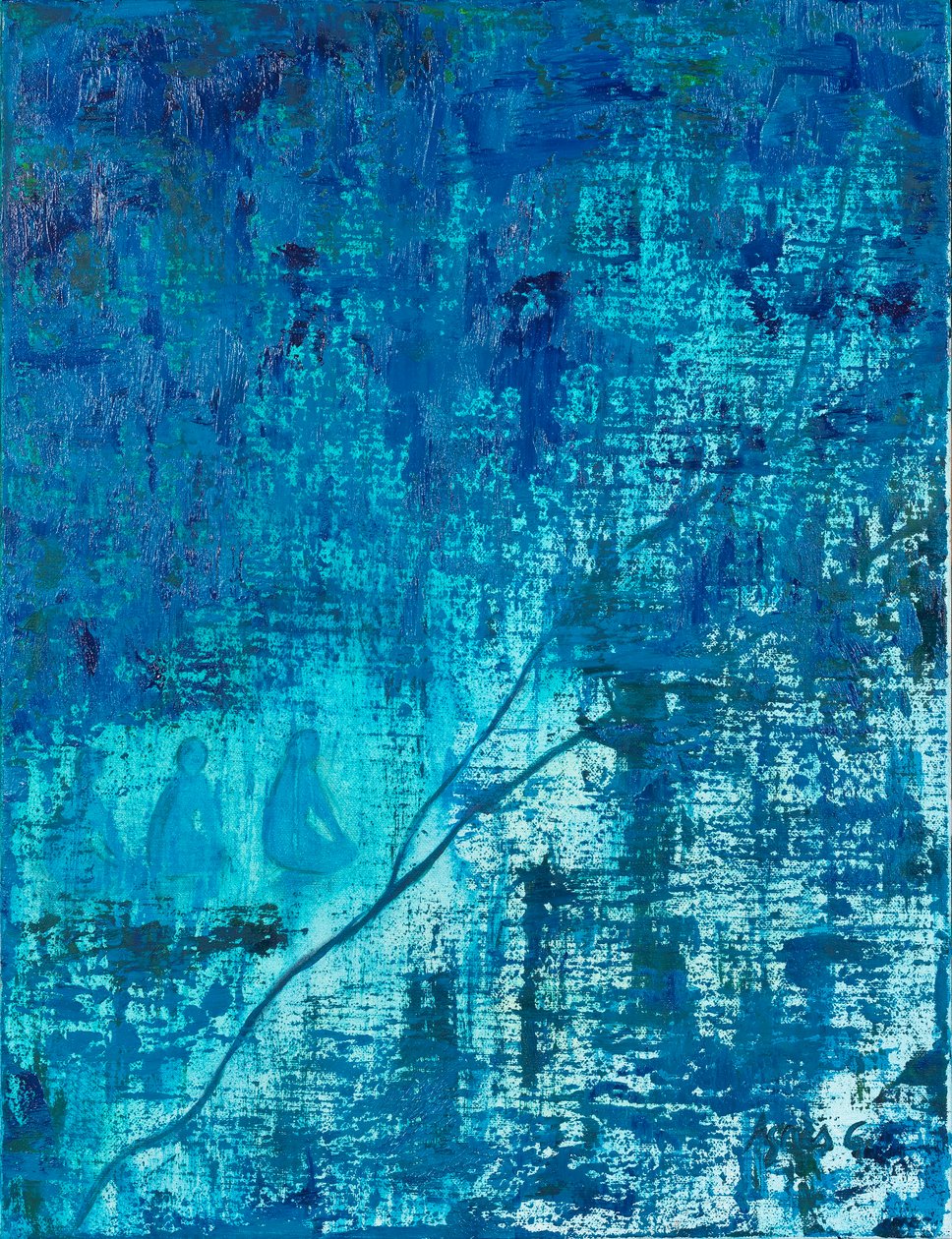 Time1 , 2018 (tuval üzerine yağlıboya) by Agnes Girardon