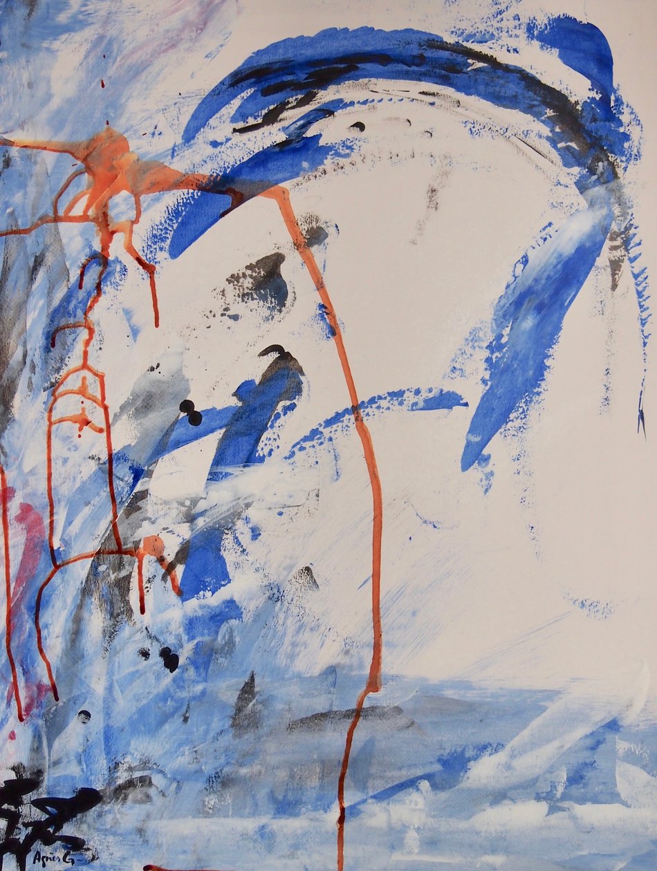 İsimsiz, 2016 (kağıt üzerine mürekkep ve akrilik) by Agnes Girardon