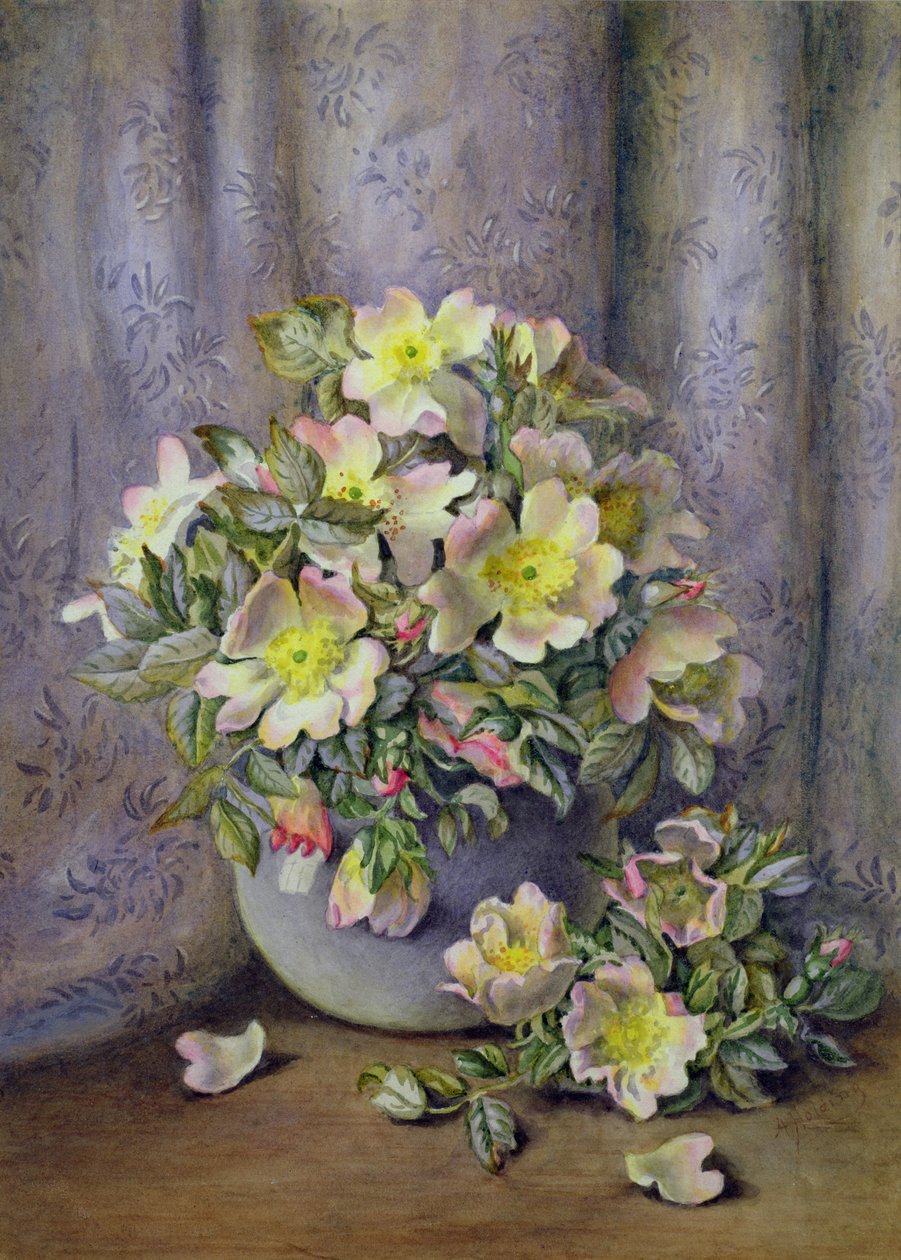 Güllerin Natürmortu by Agnes Louise Holding