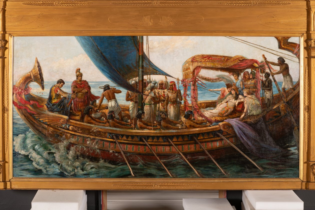Antonius ve Kleopatra'nın Actium Savaşı'ndan Kaçışı, 1897 dolayları (tuval üzerine yağlı boya) by Agnes Pringle