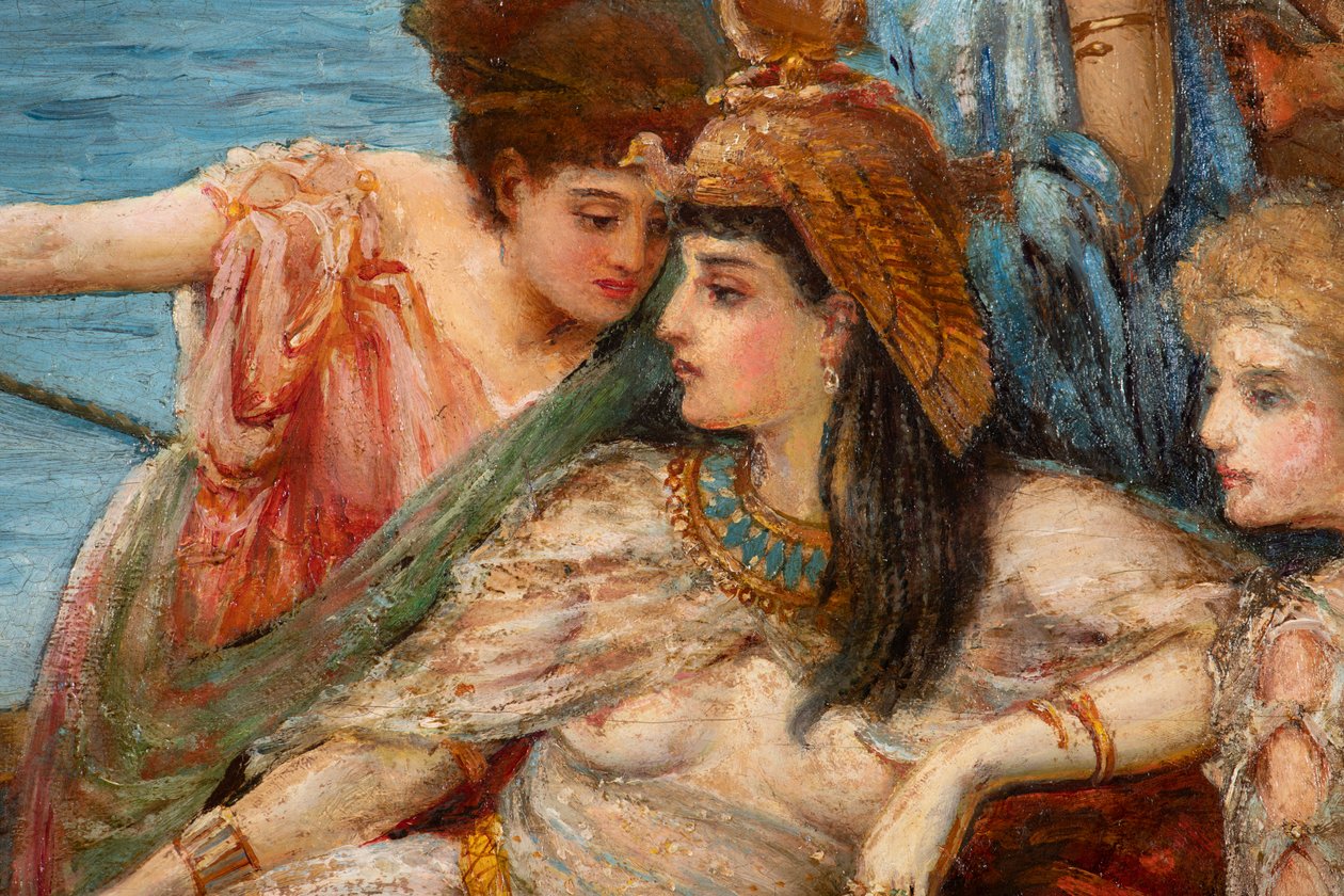 Antonius ve Kleopatra'nın Actium Savaşı'ndan Kaçışı, 1897 dolayları (tuval üzerine yağlı boya) by Agnes Pringle