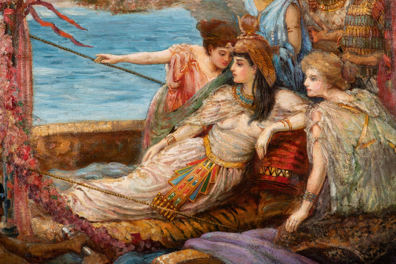 Antonius ve Kleopatra'nın Actium Savaşı'ndan Kaçışı, 1897 dolayları (tuval üzerine yağlı boya) by Agnes Pringle