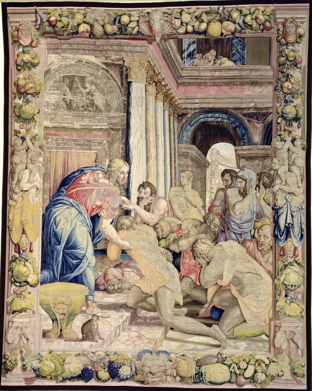 Joseph, kardeşleri tarafından Sala dei Dugento, 1546-53 (goblen) tarafından tanınmasına izin veriyor by Agnolo and Karcher, Nicholas Bronzino