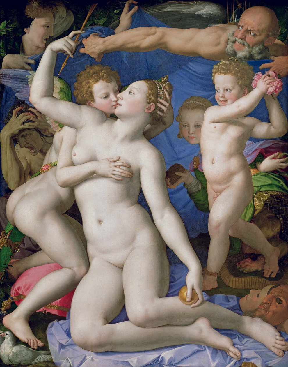 Venüs ve Aşk Tanrısı ile Bir Alegori, c.1540-50 by Agnolo Bronzino