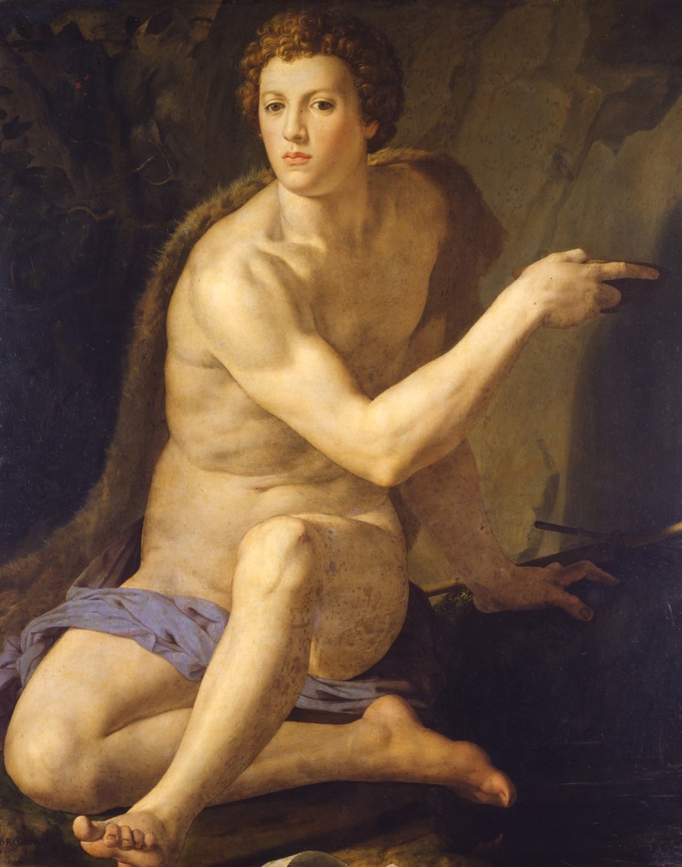 Vaftizci Yahya, c.1555 (tahta üzerine yağlı boya) by Agnolo Bronzino