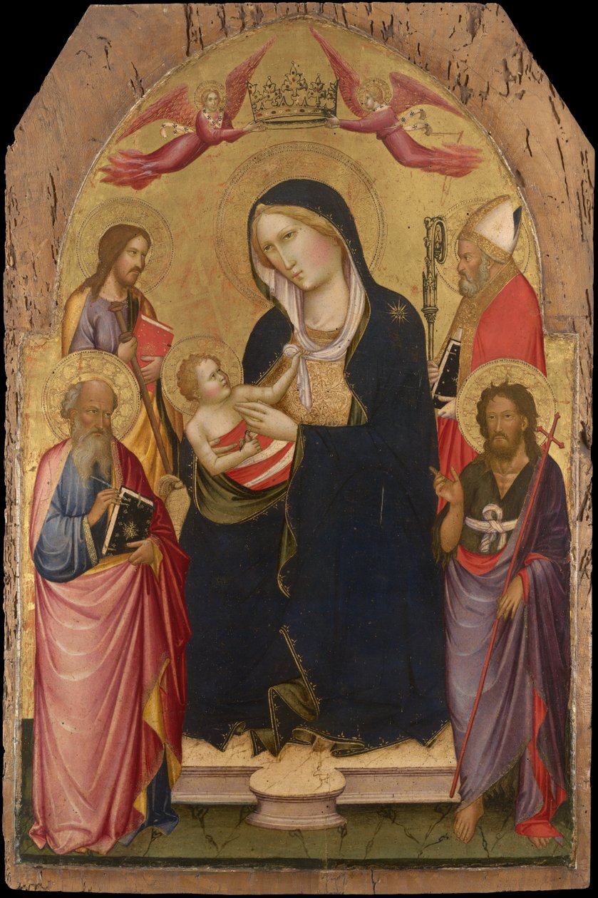 Aziz John Evangelist ile Madonna ve Çocuk by Agnolo Gaddi
