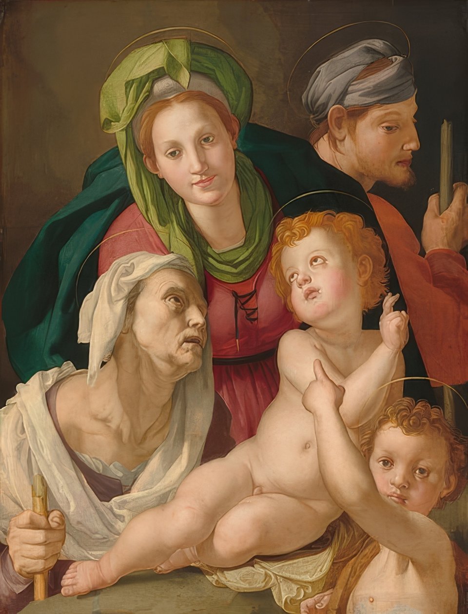 Kutsal aile. 1527/28 civarında by Agnolo Bronzino