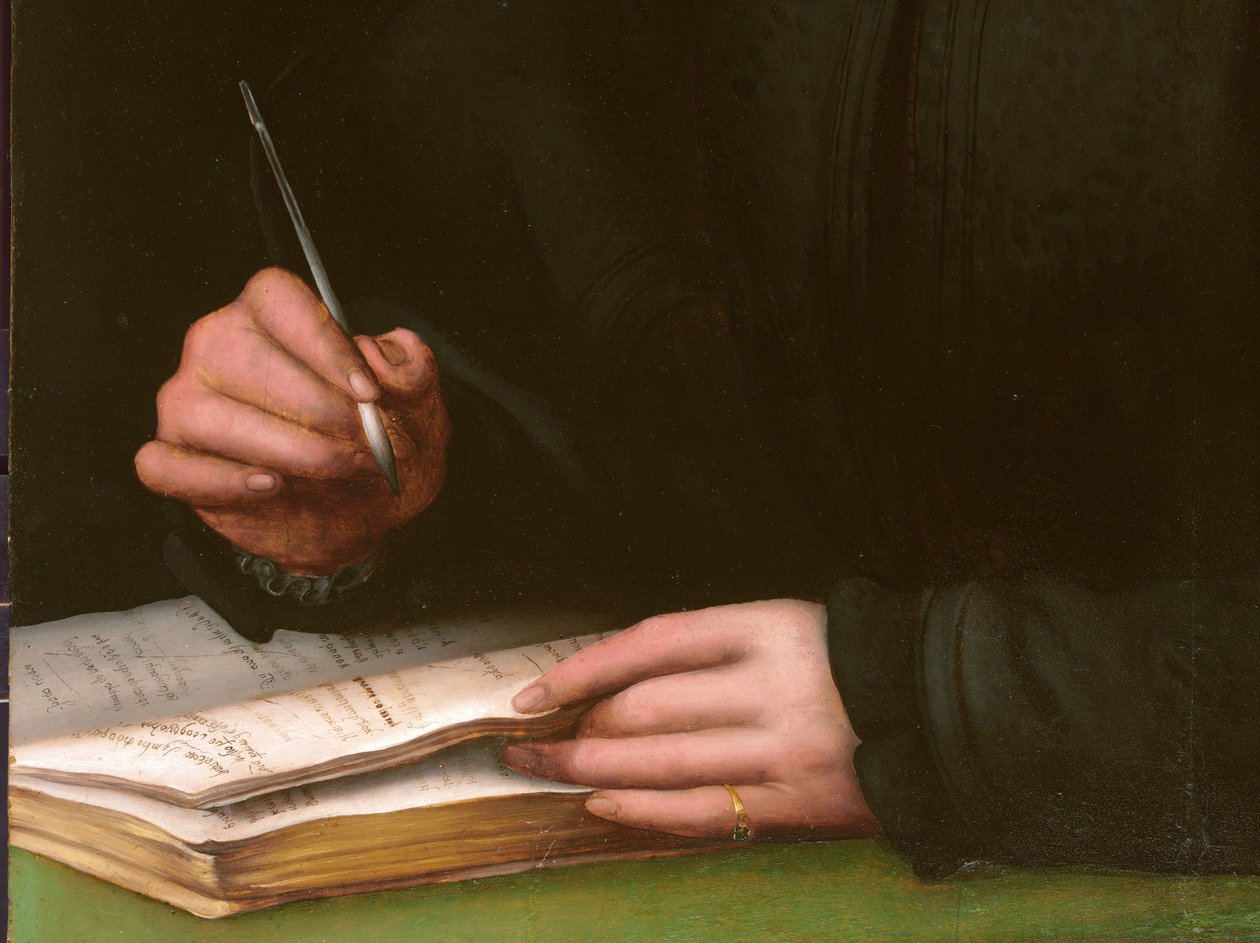 Elinde kitap olan genç bir adamın portresi by Agnolo Bronzino