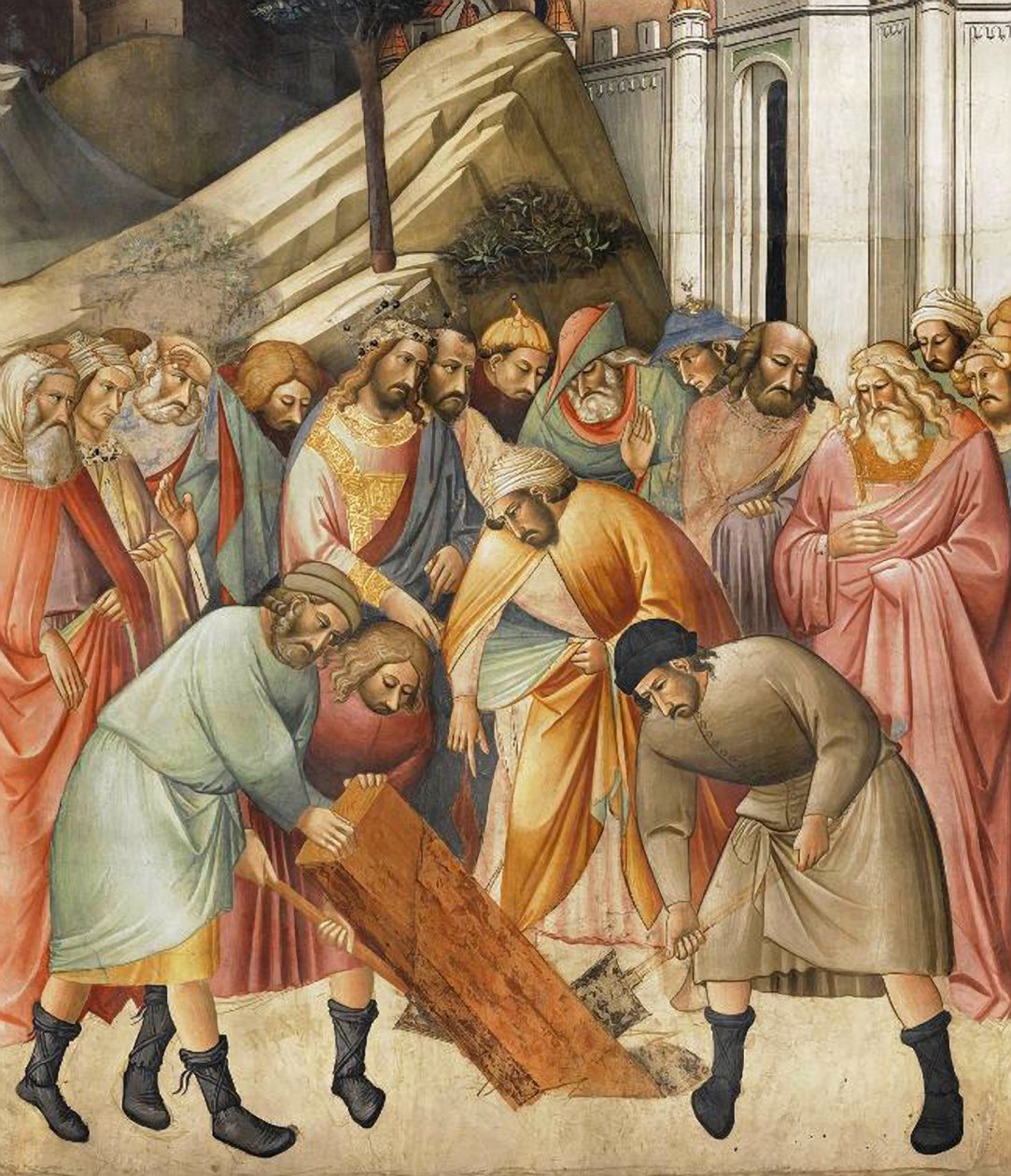 Kral Süleyman Haç Kirişlerinden Birini Gömüyor, c.1380 by Agnolo Gaddi