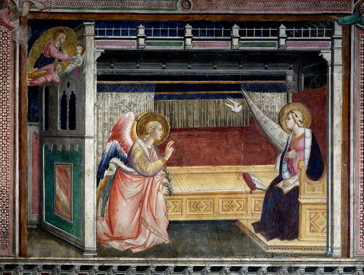 Müjde Fresk Agnolo Gaddi (1350-1396) 14. yüzyıl Prato, Cathedrale, Cappella del Sacro Cingolo by Agnolo Gaddi