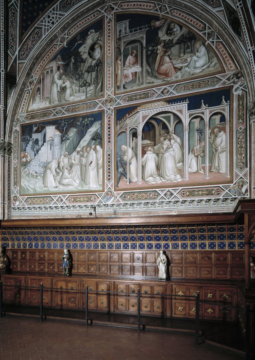 Agnolo Gaddi (1350-1396) tarafından fresklerle süslenmiş Şapel Castellani (veya Sacrament) görünümü, Büyük Aziz Anthony