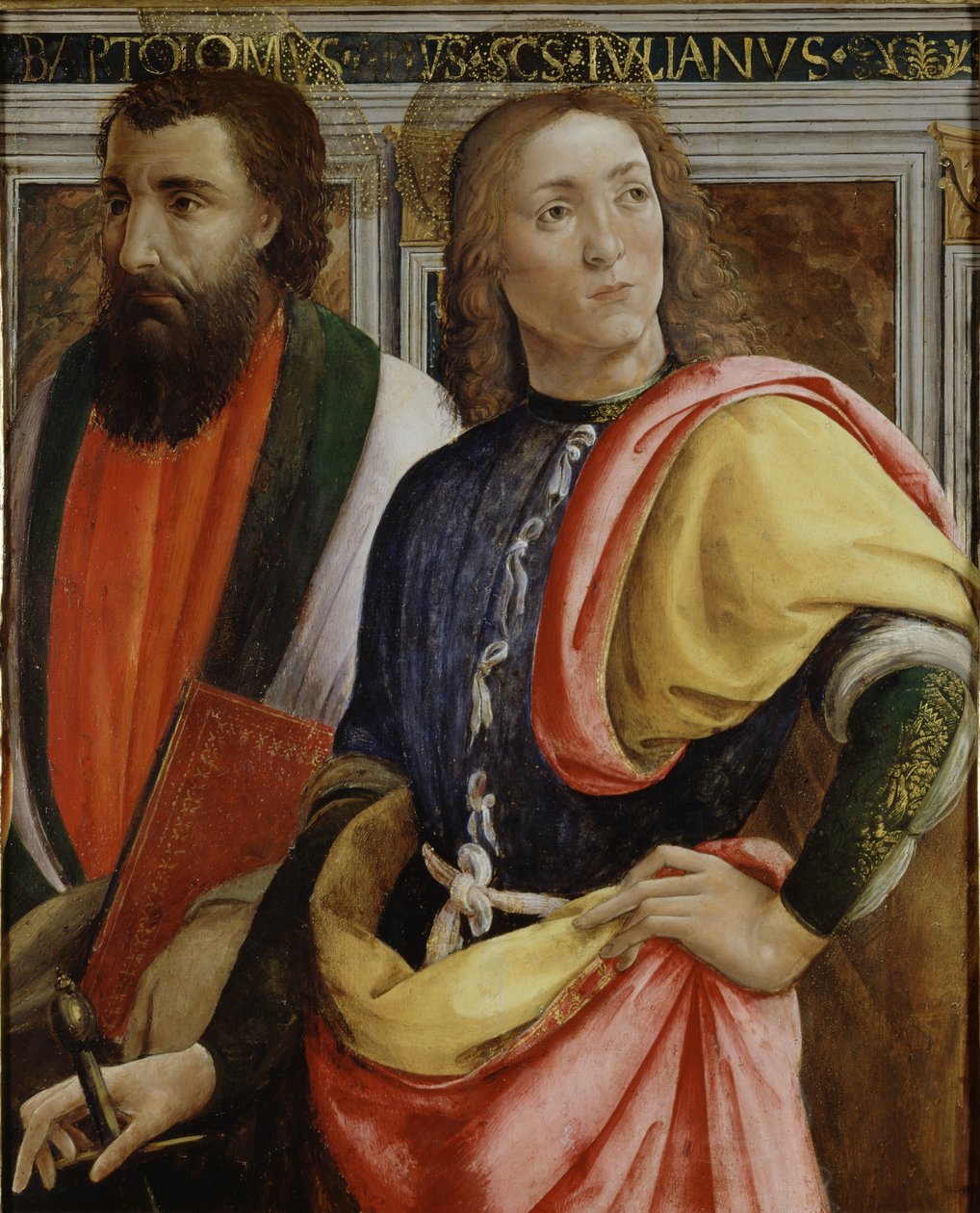 Sts Bartholomew ve Julian the Hospitaler (panelde tempera, yağ ve altın) by Agnolo di Domenico