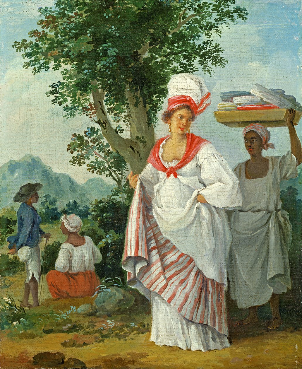 Batı Hint Kreole Kadını, Siyah Hizmetkarıyla, 1780 dolayları by Agostino Brunias