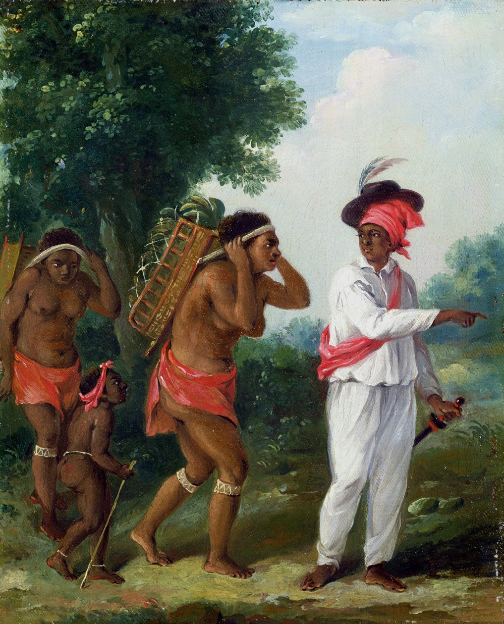Batı Hintli Renkli Adam, Çocuklu İki Karib Kadını Yönetmek, c.1780 by Agostino Brunias