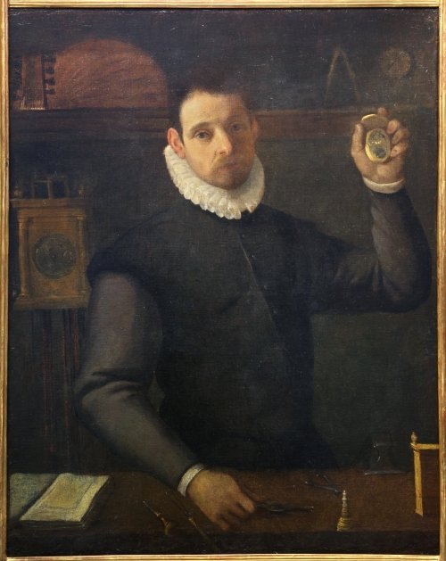 Bir Saatçi Olarak Otoportre by Agostino Carracci