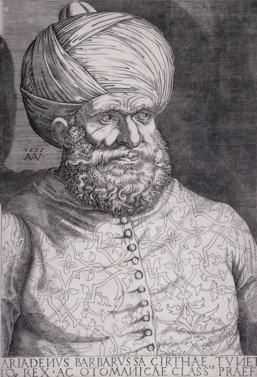 Barbaros (Hayreddin) (ö.1546) 1535 by Agostino Musi