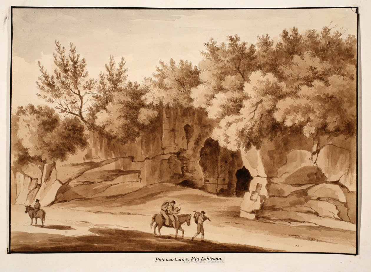 Gömü Odası, Via Labicana, 1833 (kahverengi yıkama ile aşındırma) by Agostino Tofanelli