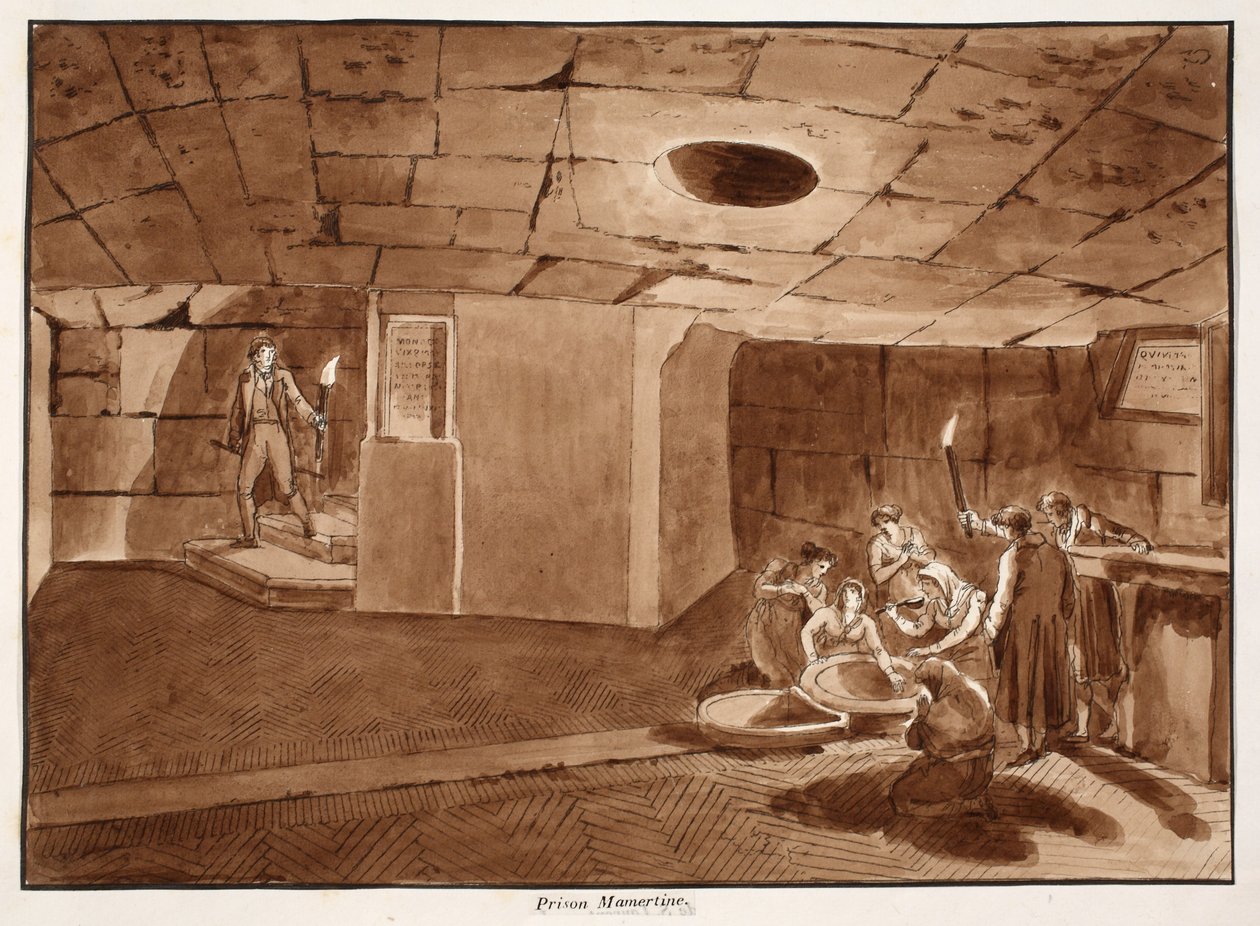 ಮಾಮರ್ಟೈನ್ ಜೈಲು, 1833 (ಕಂದು ಬಣ್ಣದ ತೊಳೆಯುವಿಕೆಯೊಂದಿಗೆ ಎಚ್ಚಣೆ) ಟರ್ಕ್ by Agostino Tofanelli
