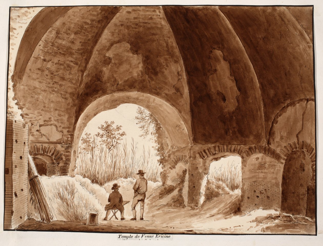 Venüs Ericine Tapınağı, 1833 (kahverengi yıkama ile aşındırma) by Agostino Tofanelli