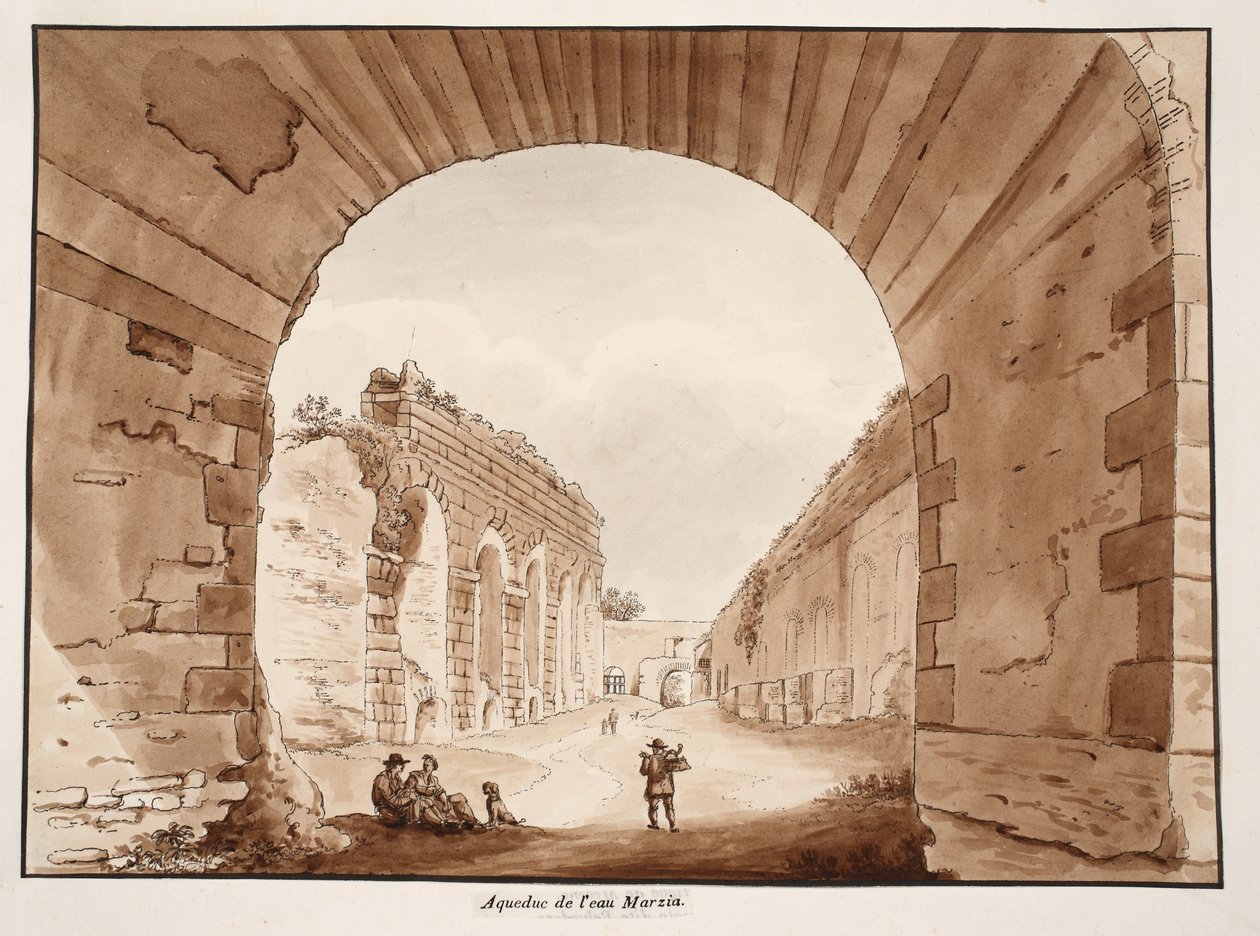 Acqua Marcia, 1833 (kahverengi yıkama ile aşındırma) by Agostino Tofanelli