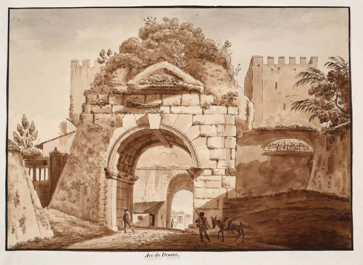 Drusus Kemeri, 1833 (kahverengi cilalı gravür) by Agostino Tofanelli