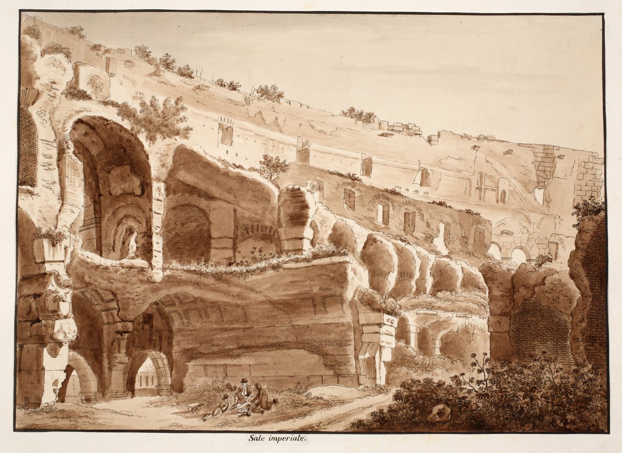 ದಿ ಇಂಪೀರಿಯಲ್ ರೂಮ್, 1833 (ಕಂದು ಬಣ್ಣದ ತೊಳೆಯುವಿಕೆಯೊಂದಿಗೆ ಎಚ್ಚಣೆ) ಟರ್ಕ್ by Agostino Tofanelli