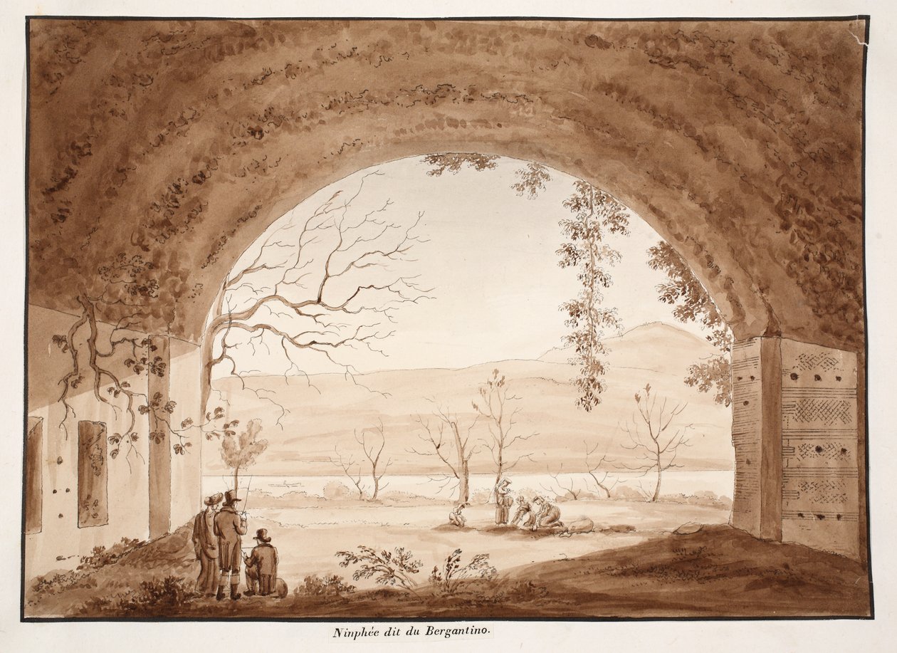 Ninfeo Bergantino, 1833 (kahverengi yıkama ile aşındırma) by Agostino Tofanelli
