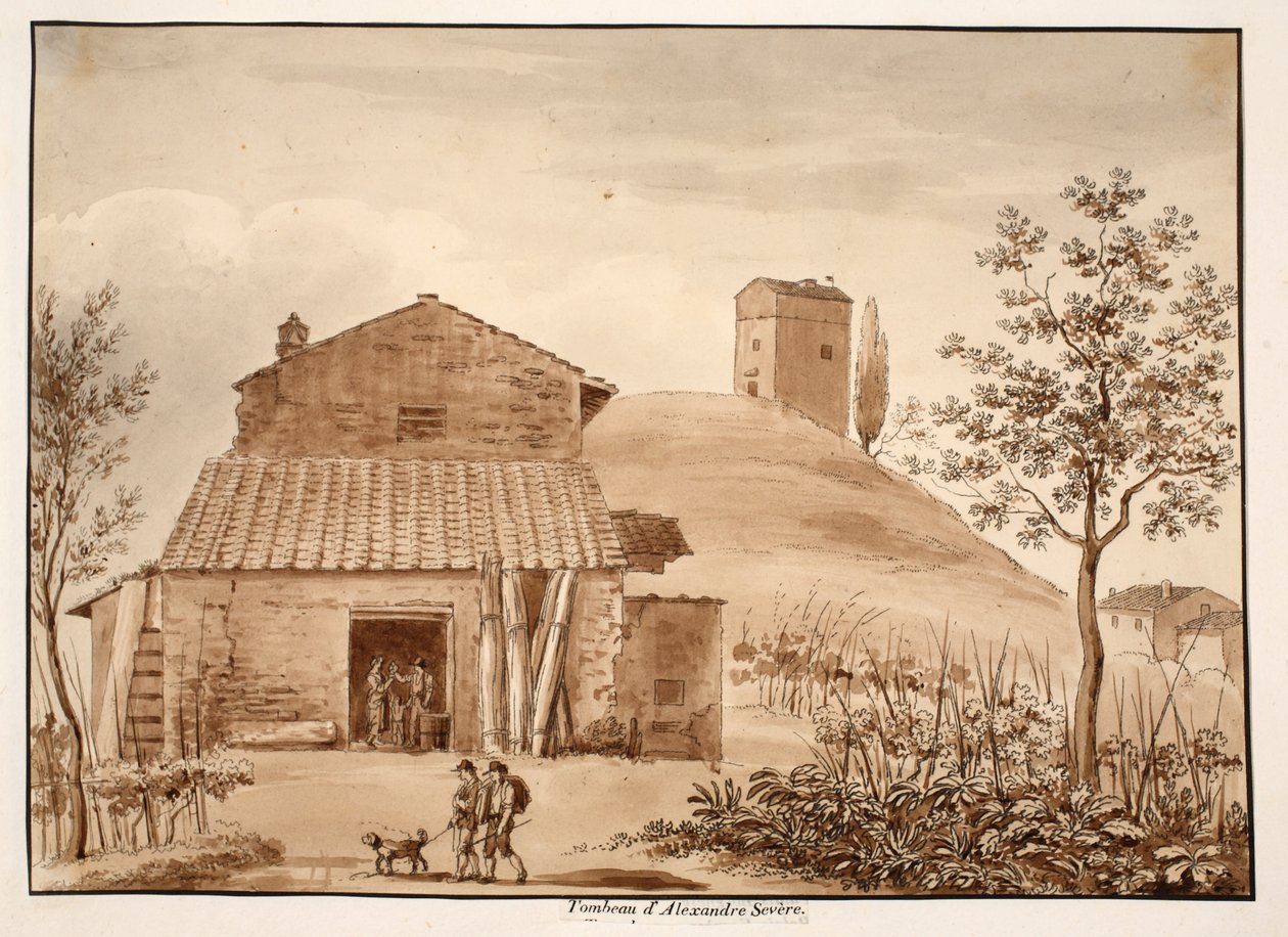 ಅಲೆಕ್ಸಾಂಡರ್ ಸೆವೆರಸ್ ಸಮಾಧಿ, 1833 (ಕಂದು ಬಣ್ಣದ ತೊಳೆಯುವಿಕೆಯೊಂದಿಗೆ ಕೆತ್ತನೆ) ಟರ್ಕಿ by Agostino Tofanelli