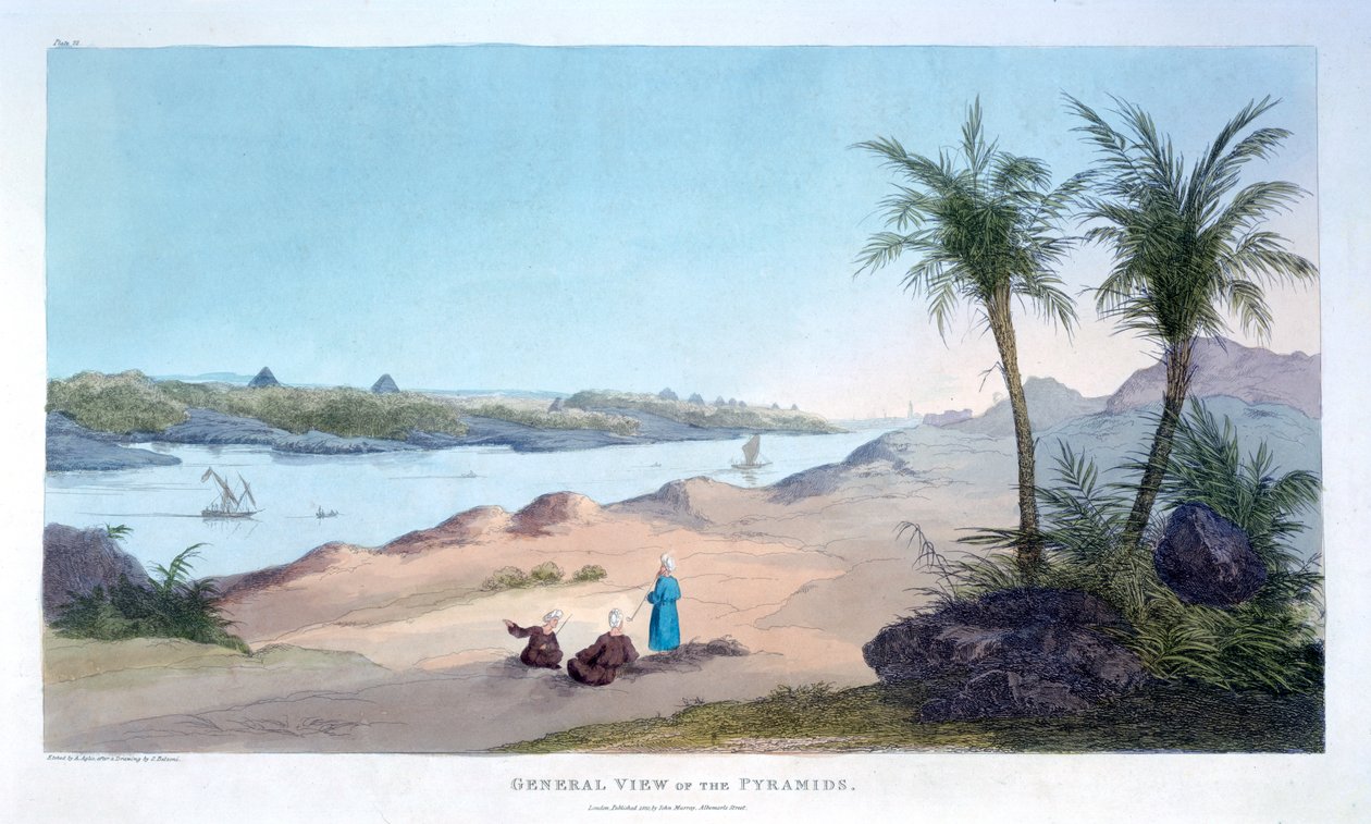 Piramitlerin Genel Görünümü, Mısır, 1820 by Agostino Aglio