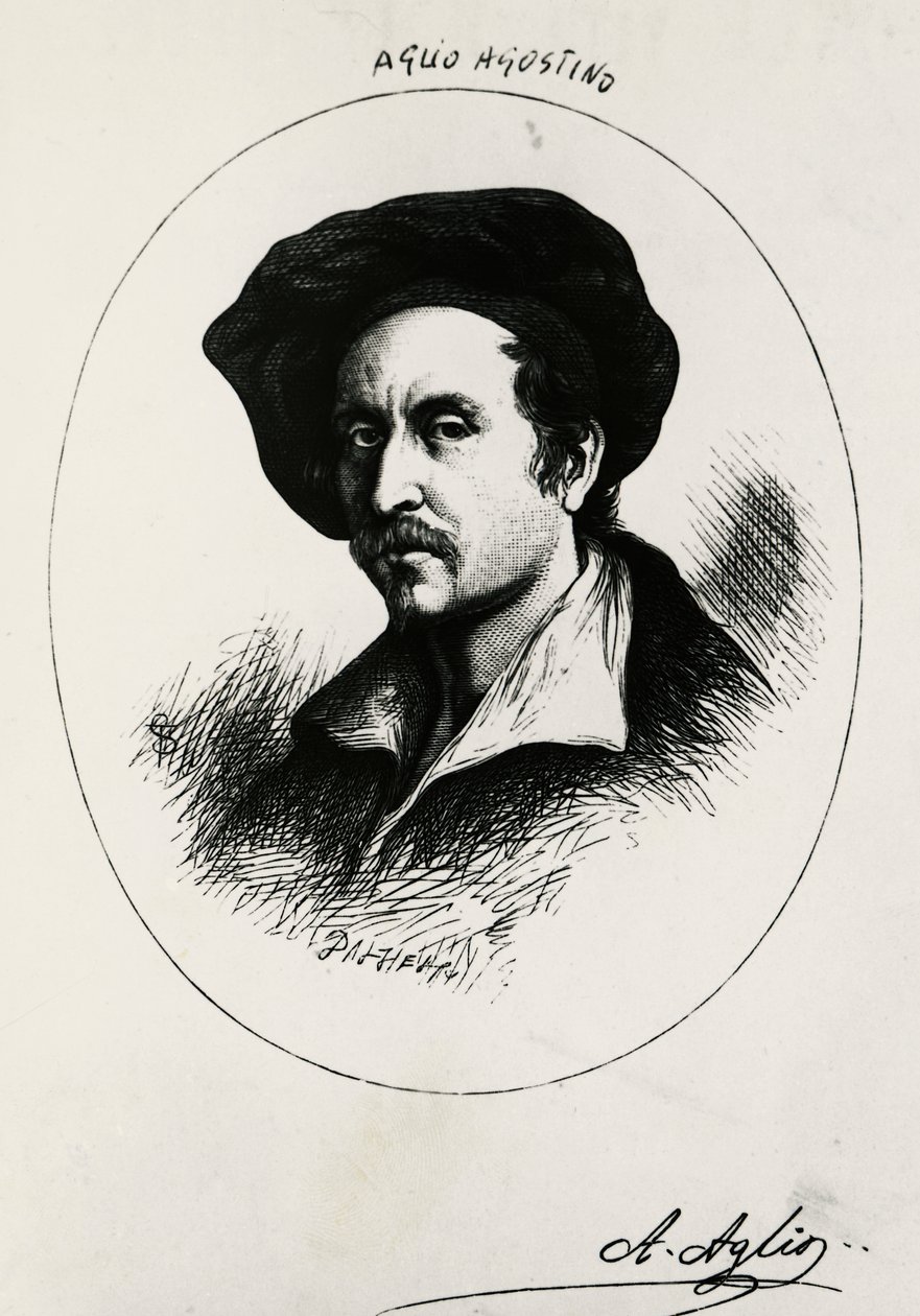 Agostino Aglio#39;nun otoportresi (gravür) by Agostino Aglio