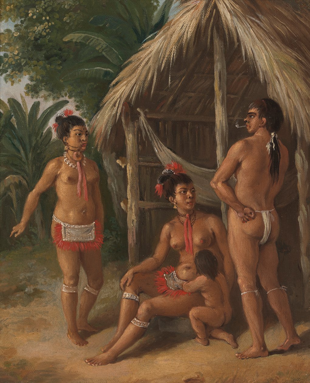 Bir Kulübenin dışında Leeward Adaları Karib ailesi by Agostino Brunias