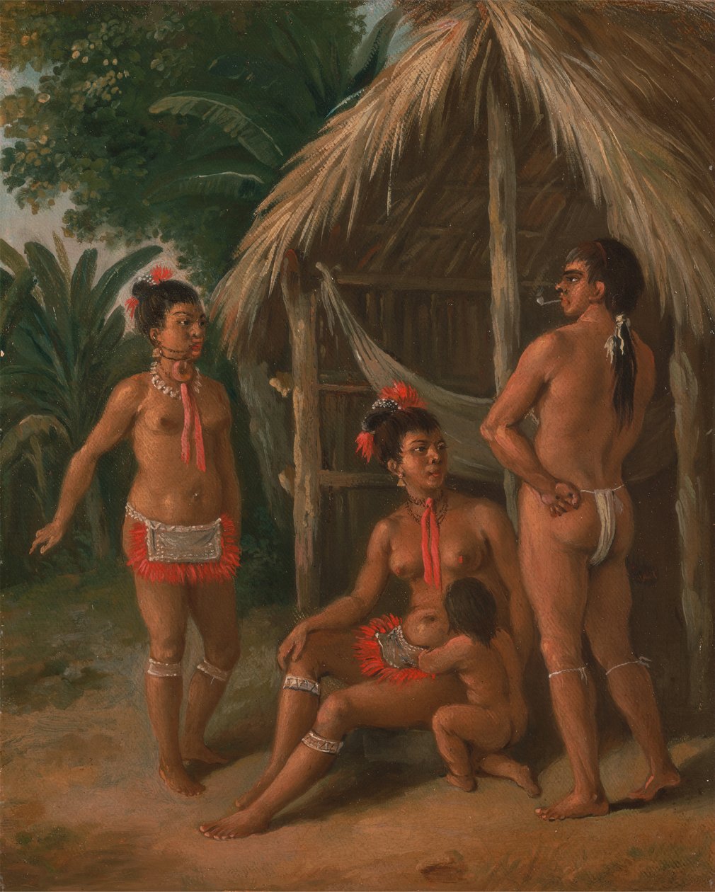 Bir Kulübenin dışında bir Leeward Adaları Carib ailesi, yaklaşık. 1780. by Agostino Brunias
