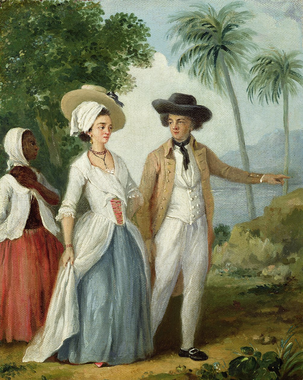 Bir Hizmetçinin Katıldığı Bir Ekici ve Karısı, 1780 dolayları (tuval üzerine yağlı boya) by Agostino Brunias
