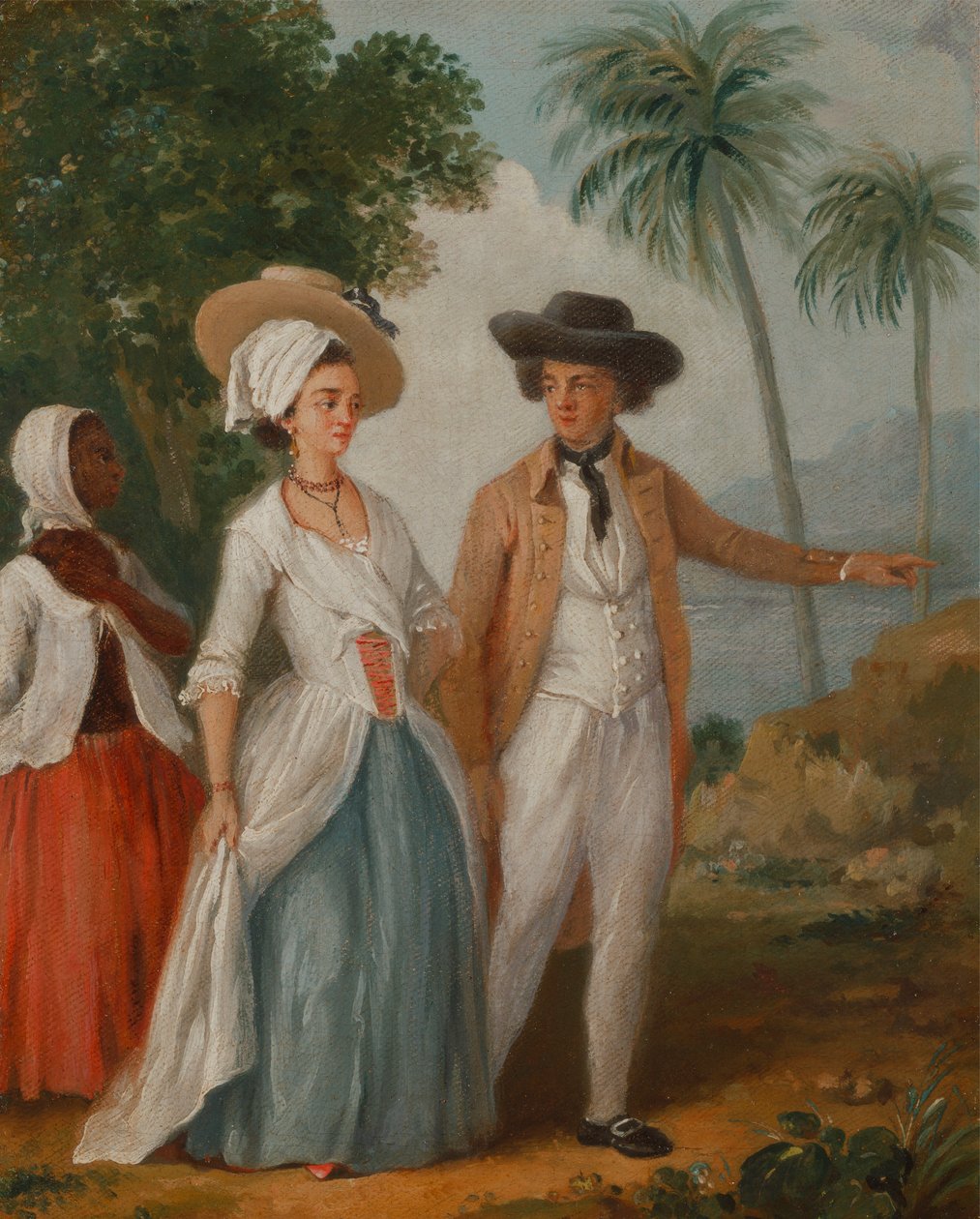 Planter ve Karısı, Bir Hizmetçiyle by Agostino Brunias